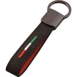 Italy key ring black leather